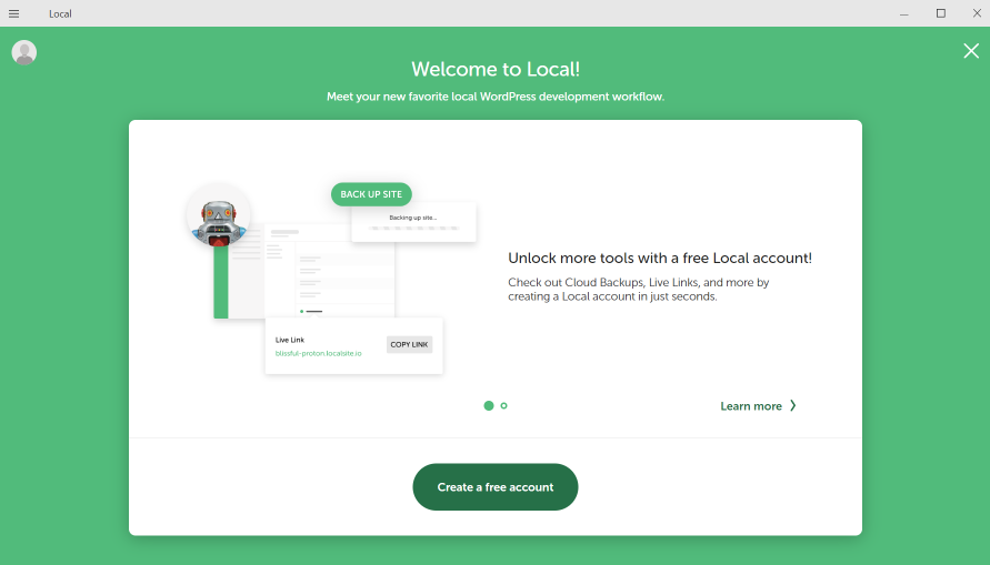 Local（Local by Flywheel)アカウント作成について