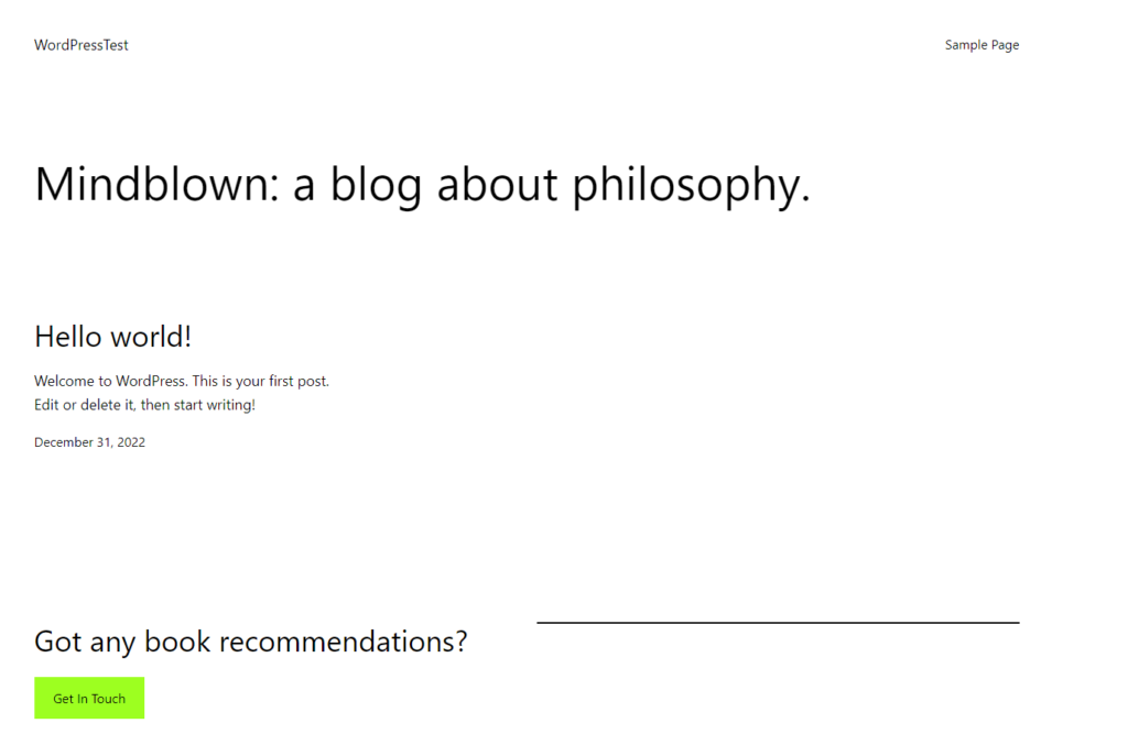 初期のWordpressサイト