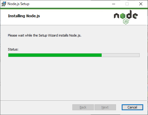 node.jsのインストール中