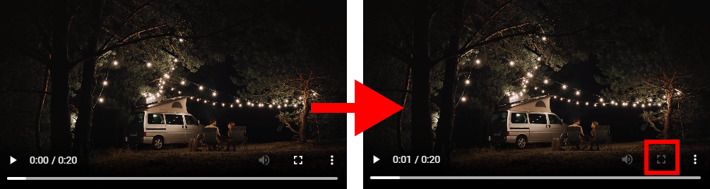 controlslist="nofullscreen"で全画面表示を無効にする